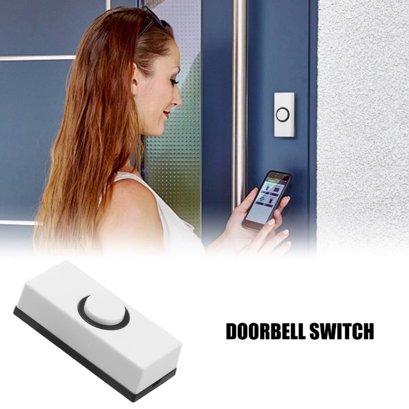 Door Bells Button Plastic Hard Wiring Press Button Doorbell Push Button with Screws Wall Mounted Doorbell Switches