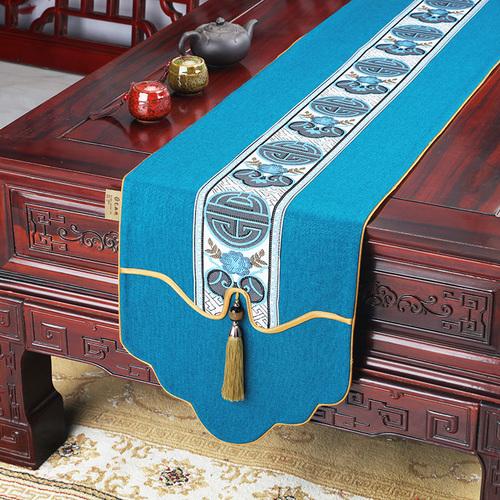 New Chinese Style Table Flag Modern Minimalist Zen Style Waterproof Tea Mat Long Tea Table Fabric Art Tablecloth