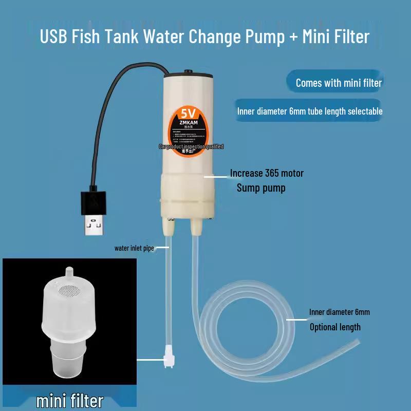 Electric Self-Priming Siphon Pump for Aquarium Water Change & Filtration