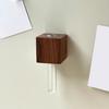 Wooden Refrigerator Magnet with Test Tube Mini Vase Flowers Plants Holder Fridge Magnet Home Office Kitchen Locker