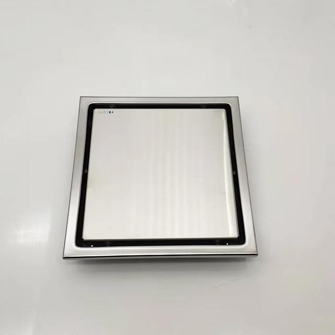 6-Inch Square Stainless Steel Shower Floor Drain Tile Insert Grate Flat Cover Modern Design Anti-Corrosion Easy Installation