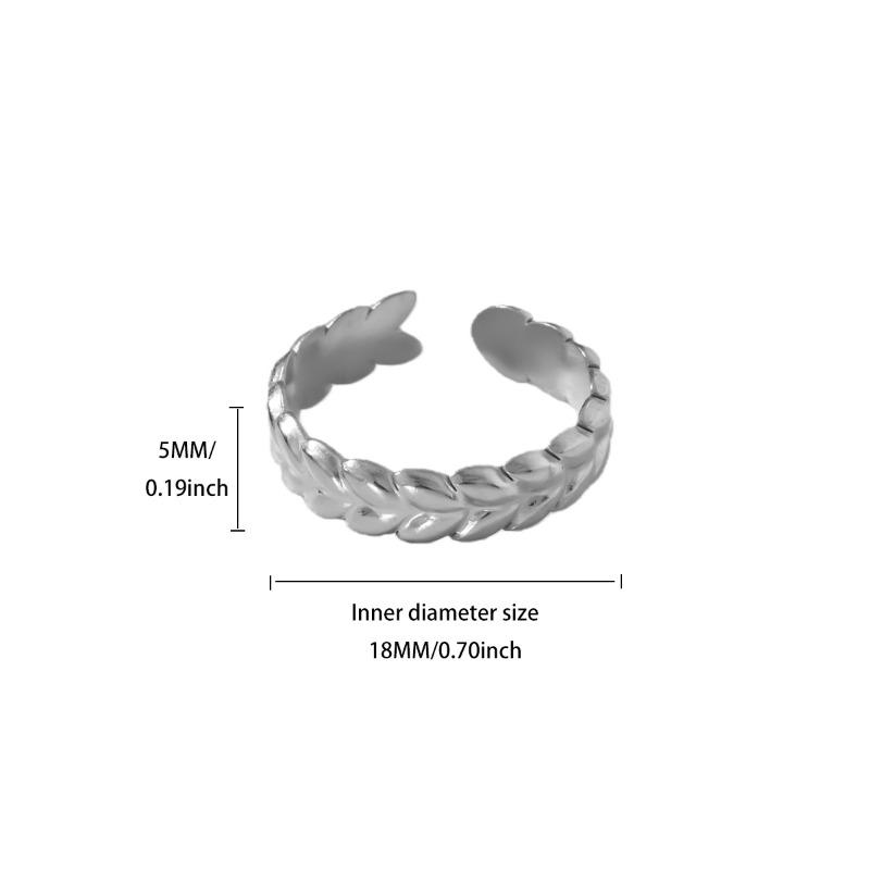 

Wheat ear index finger ring stainless steel high-end sense light luxury niche design simple and versatile opening personality old and retro