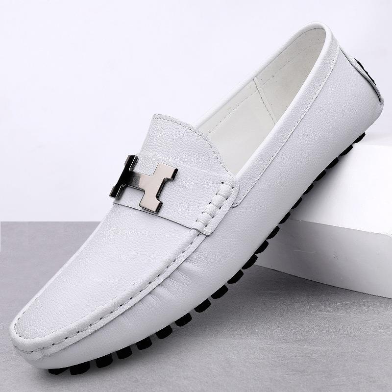 Doudou Shoes Large Size Lazy Driving Shoes British Casual Shoes Genuine Leather Cowhide Men's Shoes