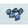 12X16MM Natural Labradorite Blue Fire Pear Cabochon Loose Gemstone 5Pcs Lot C-1100