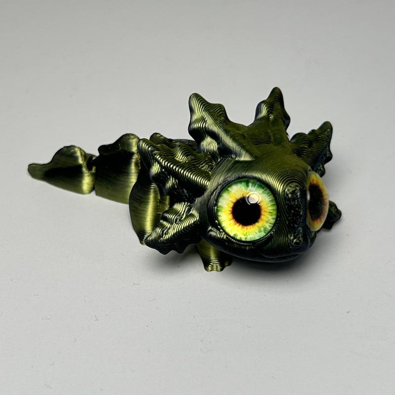 3D Printed Movable Salamander Toy with Jointed Hinges - Mini Simulation Baby Salamander Eyes - Popular Gift Item