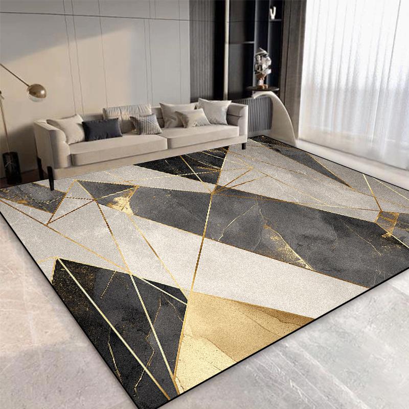 Nordic Geometric Style Carpet for Living Room Modern Decor Bedroom Bedside Washable Large Rug Study Doorway  Foldable Floor Mat