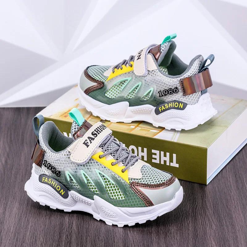 2025 Boys Light Net Shoes Air Mesh Sneakers Kids Summer Child Fashion Children Sport Tenis Footwear Baby Autumn Breathable 3-12
