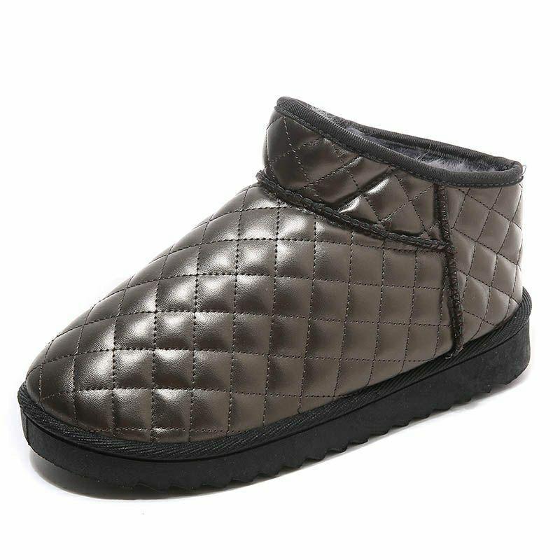 

Зимние ботинки для студенток с коротким стволом корейской версии, универсальные ленивые люди надевают водонепроницаемые утолщенные теплые плюшевые ботинки для хлеба зимой 35 коричневый