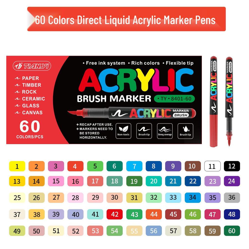 Marqueur à encre liquide acrylique étanche à séchage rapide anti-bavure pour l'art