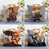 Cartoon RRatchet N CClank Pillow Case Plush Fabric Soft Double Sided Print Sofa Cushion Cover Throw Pillow Covers
