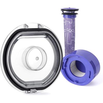Dyson V7 V8 Elektrikli Süpürge için Çöp Kovası Kapağı Değişimi, Ön ve Son HEPA Filtre Seti, Toz Haznesi Kapağı Parçaları/Toz Kovası Kapağı Yedek Parçaları