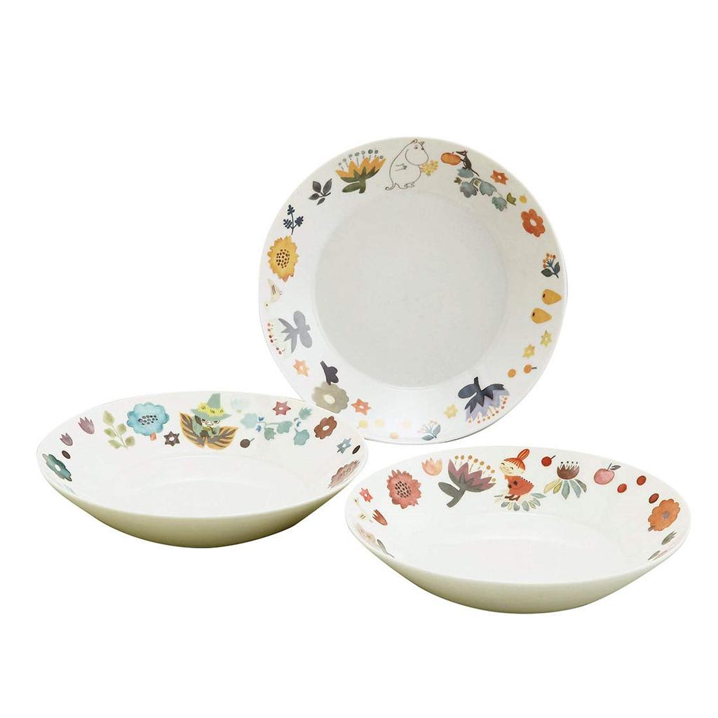Yamaka Shoten MOOMIN Pasta curry diameter tableware Moomin character Nordic birthday microwave made in "Herbarium" dish, dish, approx. 22cm, 3-piece