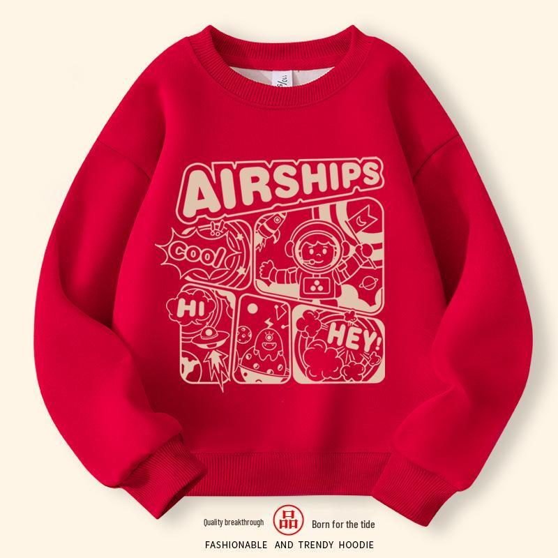 2025 Boys' Stylish Autumn Pullover Sweatshirt - Long Sleeve Round Neck Top for Middle and Big Kids