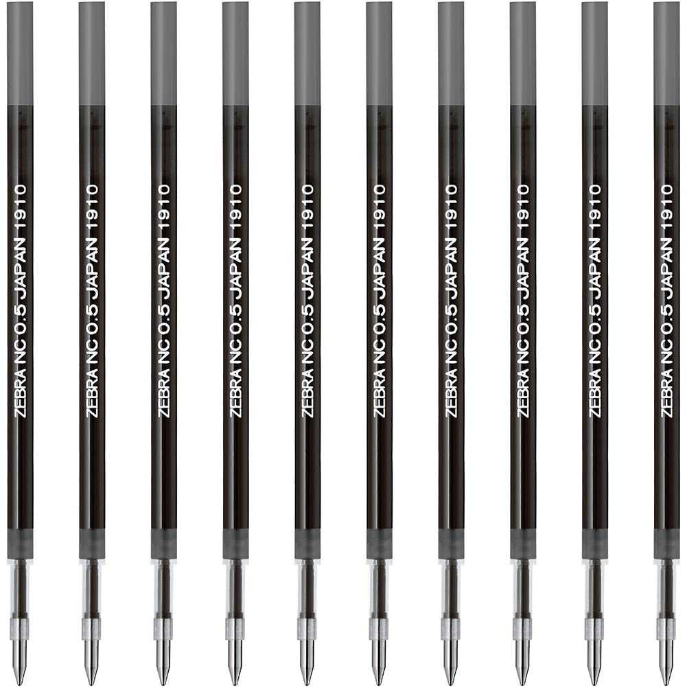 

Zebra Ballpoint Pen Blen Oil-Based Refills, NC-0.5, Black, 10-Pack, B-RNC5-BK чёрный