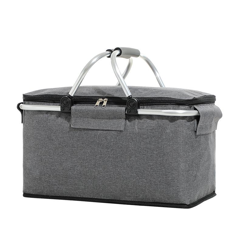 1pc Large Capacity Aluminum Picnic Basket with Thick Foam Lining - Durable, Parties, and Travel, Outdoor Picnic Essentials