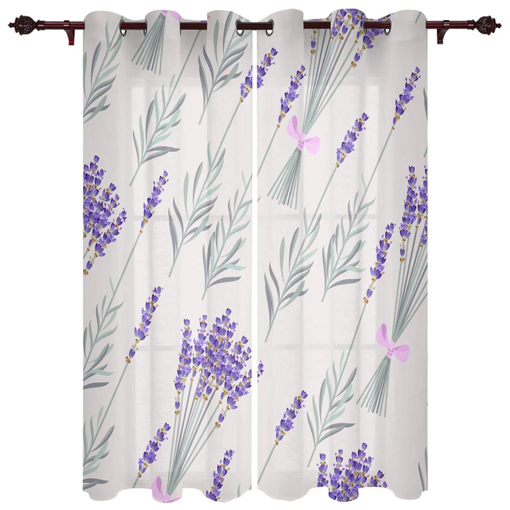 Pastoralen Stil Lavendel Fahrrad Fenster Vorhang Home Decor Vorhänge für Wohnzimmer Schlafzimmer Küche Tür Vorhang