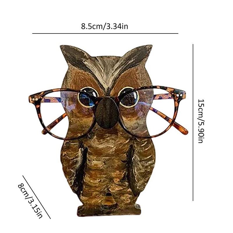 Wooden Animal Glasses Holder Display Stand for Office or Living Room Decor