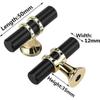 10 Pcs Zinc Alloy Furniture Handle Modern Style Drawer Handle with Screws Black and Gold - Single Hole
