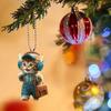 Acrylic Pendant Cartoon Cat Hanging Ornament with Lanyard Easy To Hang Xmas Tree Pendant Versatile Decoration