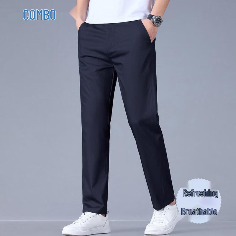 Men s Business Casual Straight-Leg Trousers 28