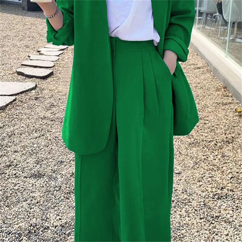 Korean Style 2025 Loose Casual Padded Shoulder Suit Jacket - Multiple Colors