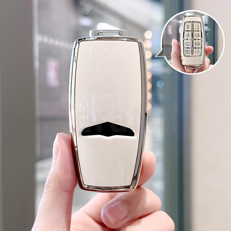 Auto Keyless Soft Tpu Car Key Case For Hyundai Gv80 Gv90 G70 G80 G90 Gv70 For Genesis Shell Fob Cover Keychain Accessories