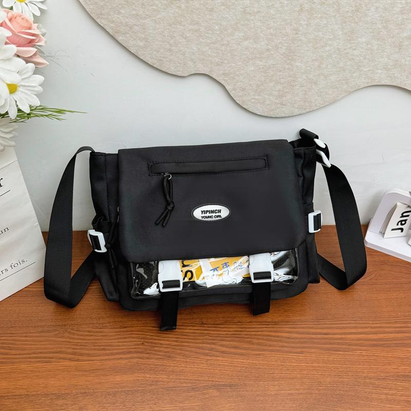 College Style Women's Crossbody Bag Student's Large Capacity Messenger Bag Color Contrast Shoulder Bag