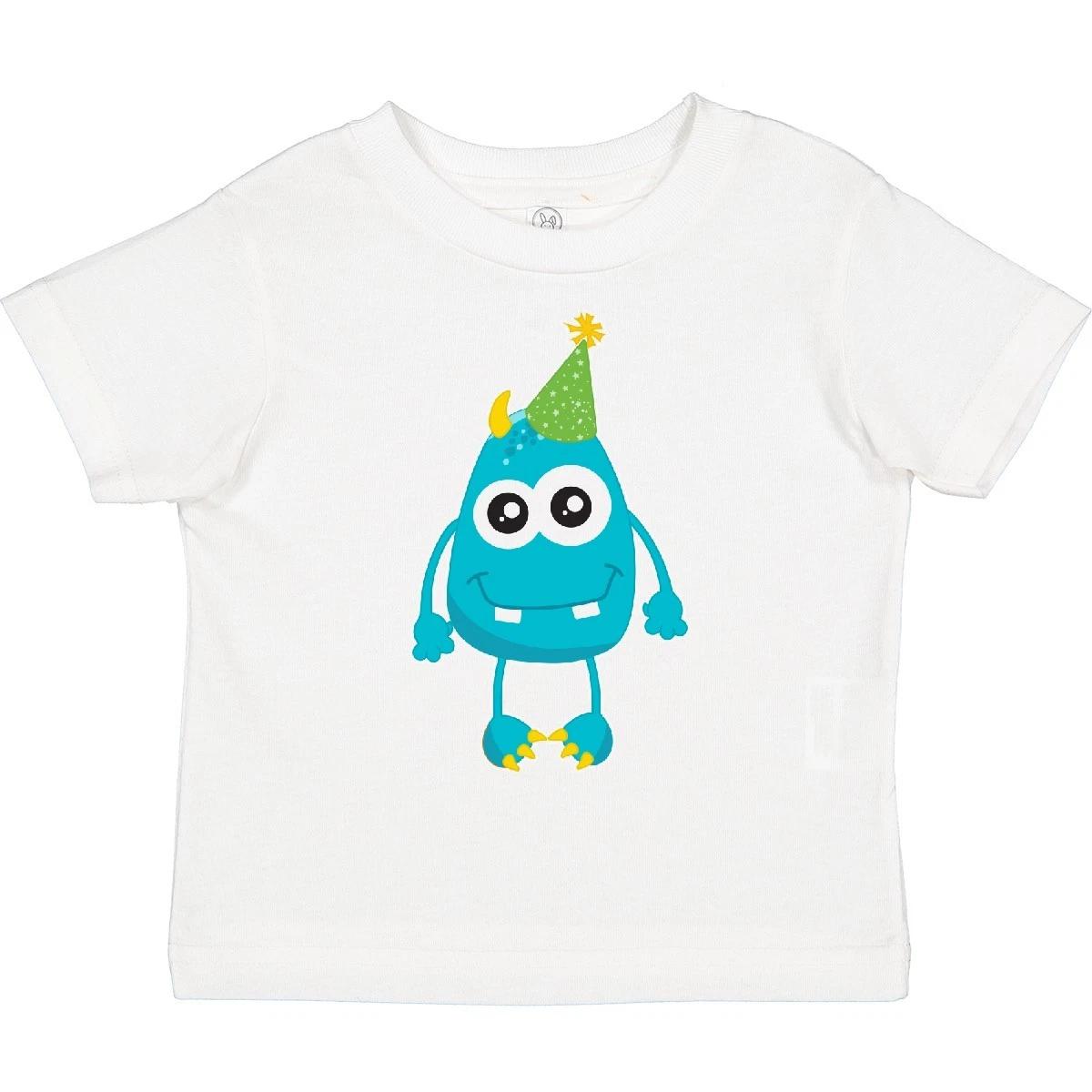 Inktastic Blue Monster Toddler T-Shirt Birthday Monsters Hat Childs Celebration 120