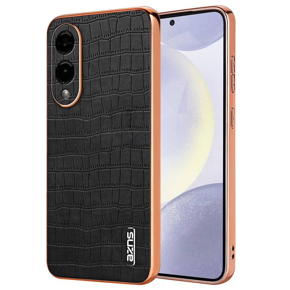 AZNS For Samsung Galaxy S25 Edge Case Electroplating Crocodile Texture PU+TPU Phone Cover