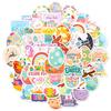 50pcs Easter Egg Children's Party Stickers Cute Cartoon Easter Egg Rabbit Element Arrangement Party Stickers Holiday Sticker
