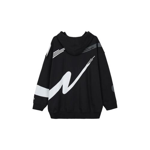Nike Women's Black Letter Print Knitted Hoodie