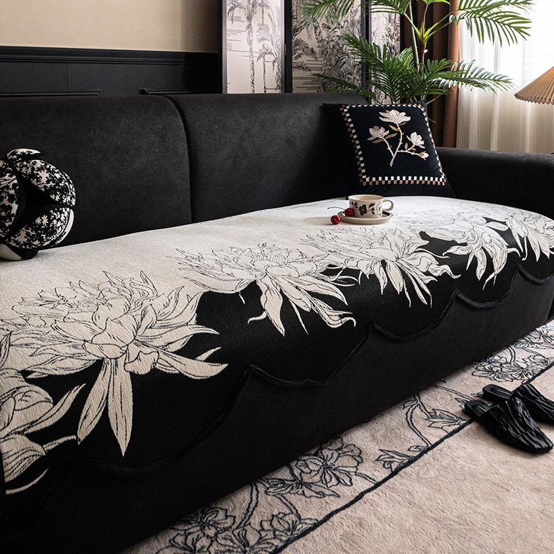 

French special-shaped sofa cushion is universal in all seasons 2025 new high-end non-slip seat cushion irregular straight row cover 90*70cm