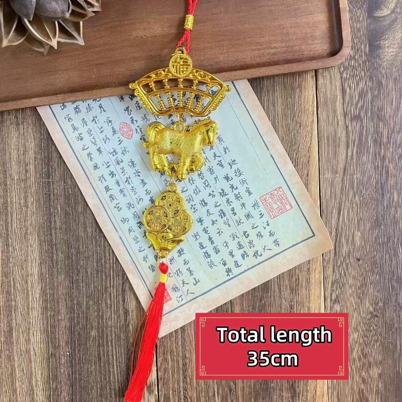 2026 New Year Lucky Decoration Year Of The Horse Wall Hanging Ornament Chinese Car Pendant Accessories Housewarming Gifts
