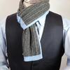Michiko London Mongolian Cashmere Reverse Mini Made In A Stylish Gift for Men and Casual 100% Scarf, Mongolia, Women, Unisex, (CM-203 Sax/Gray)
