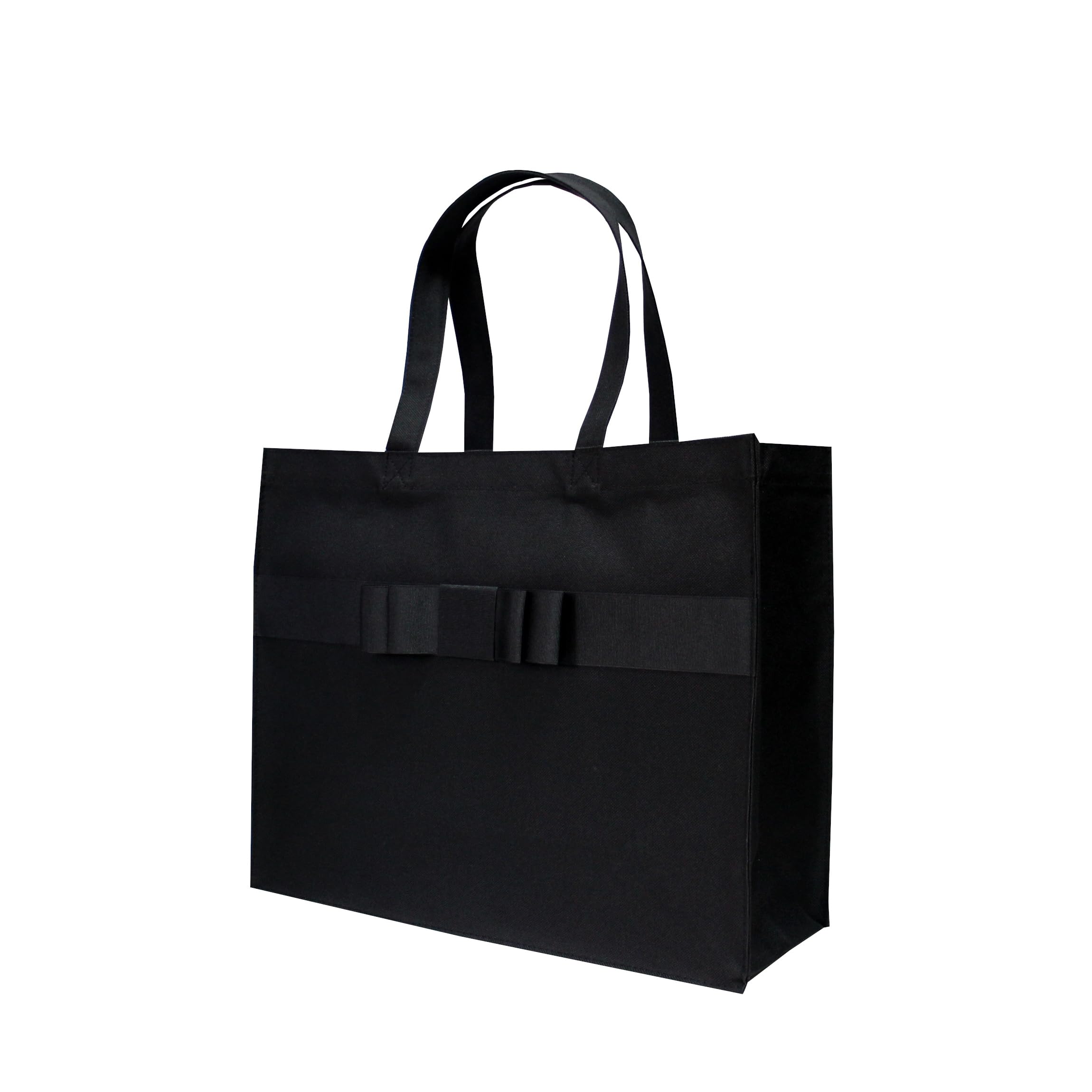 

[Kaorimura] Simple Ribbon Bag, Large, Grosgrain Ribbon, Formal, Sub-Bag, A4 Size, 30 x 36 x 14cm, 15L Capacity, Black, [rbag-y005-01]