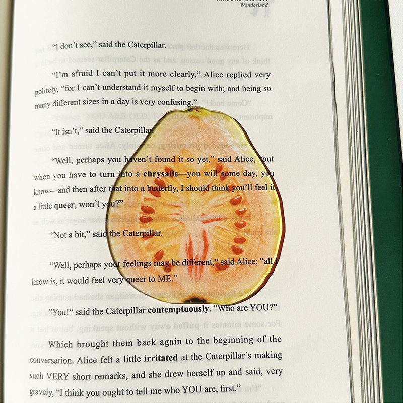 Delicate Transparent Acrylic Apple Bookmark Reading Mark Student Gift Premium Feeling Cute Grape Tomato Bookmarks