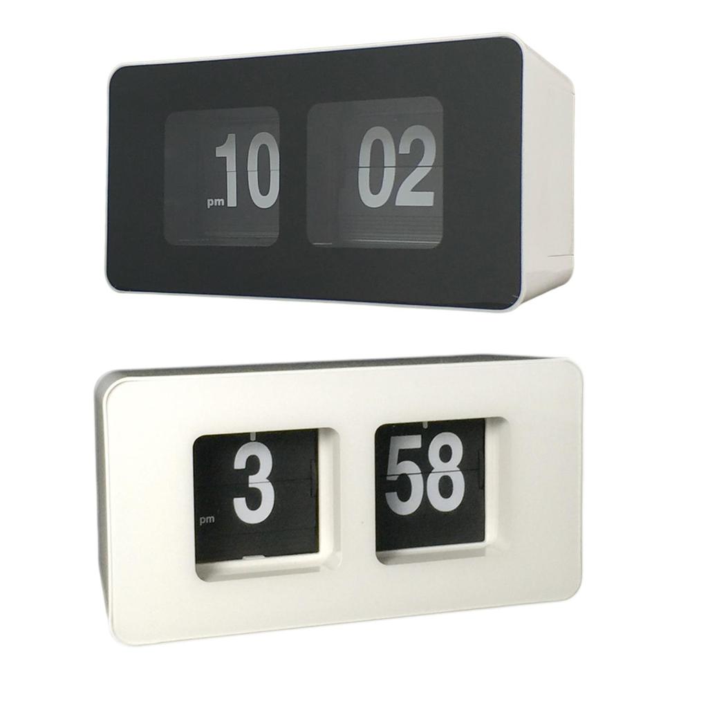 Automatic Flip Clock Battery Operated Desk Clock Table File Down Wall Clock Non Ticking Silent Sweep for