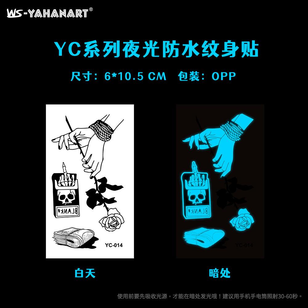 Luminous Blue Tattoo Sticker Nightclub Bar Music Festival Party Floral Female Tattoo Sticker Glowing Face Sticker