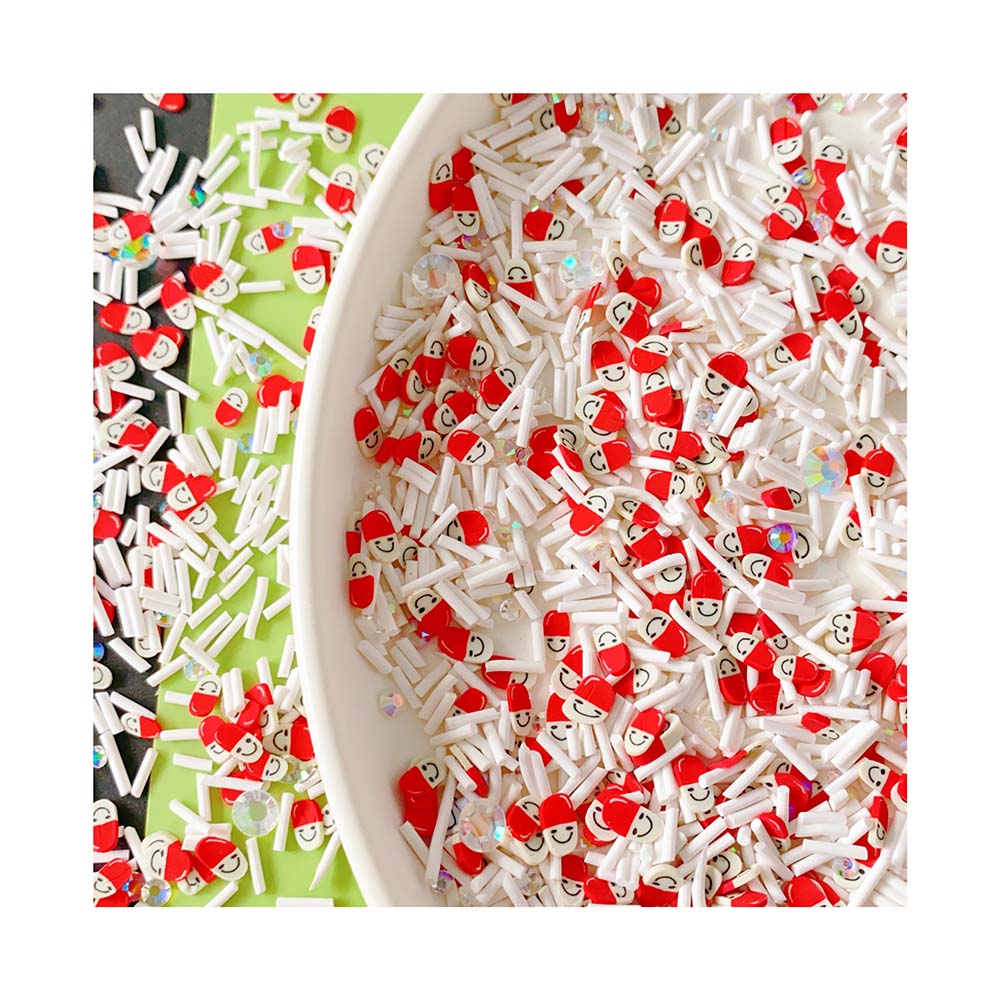 Medical Style Red Pills Clay Sprinkles Slime Filling Cute Clay Pieces for DIY Craft Accessories 500g/bag