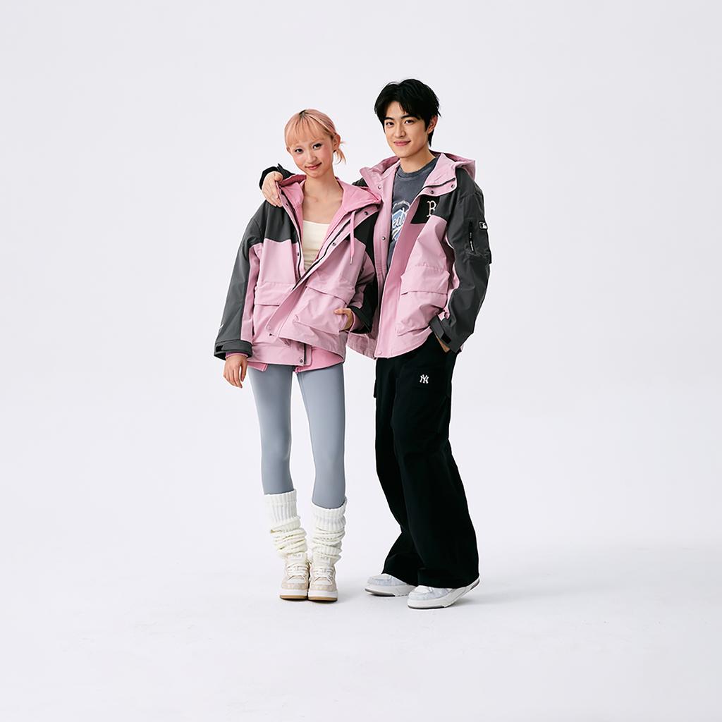 New MLB Boston Red Sox Basic Collection SS25 Jacket Unisex Heather Gray Purple 3AWJB0551-43PPM