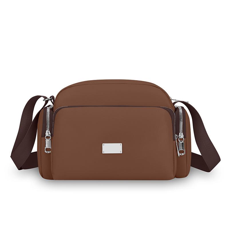 Borsa da donna Borse in nylon impermeabile Borsa a tracolla a tracolla multifunzionale alla moda di colore puro Borsa a tracolla casual di grande capacità