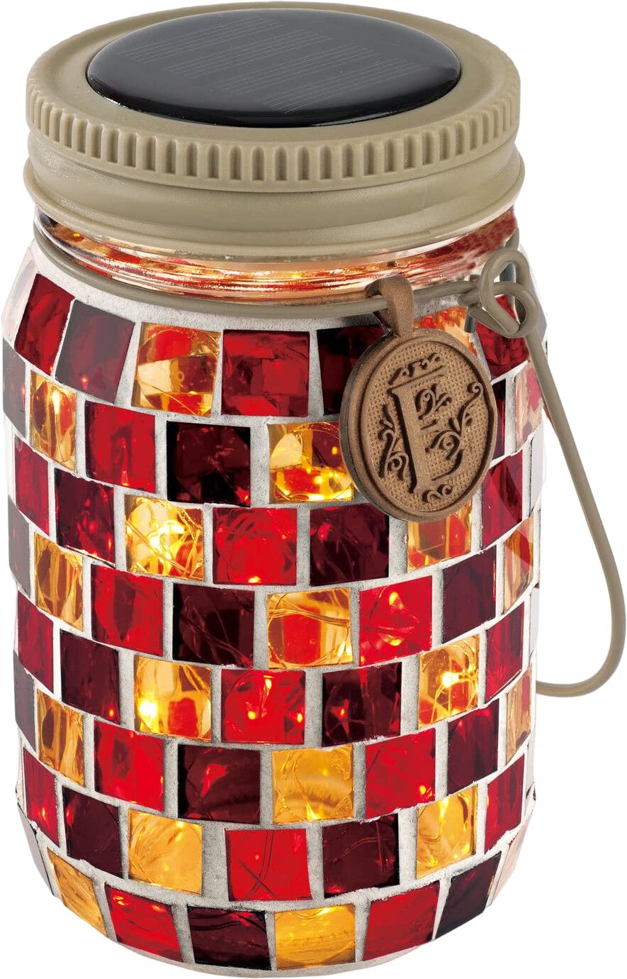 

garden light in Red small size diameter x featuring glittering mosaic It features LED lights that automatically turn on at and is IPX4 Enver Hellook