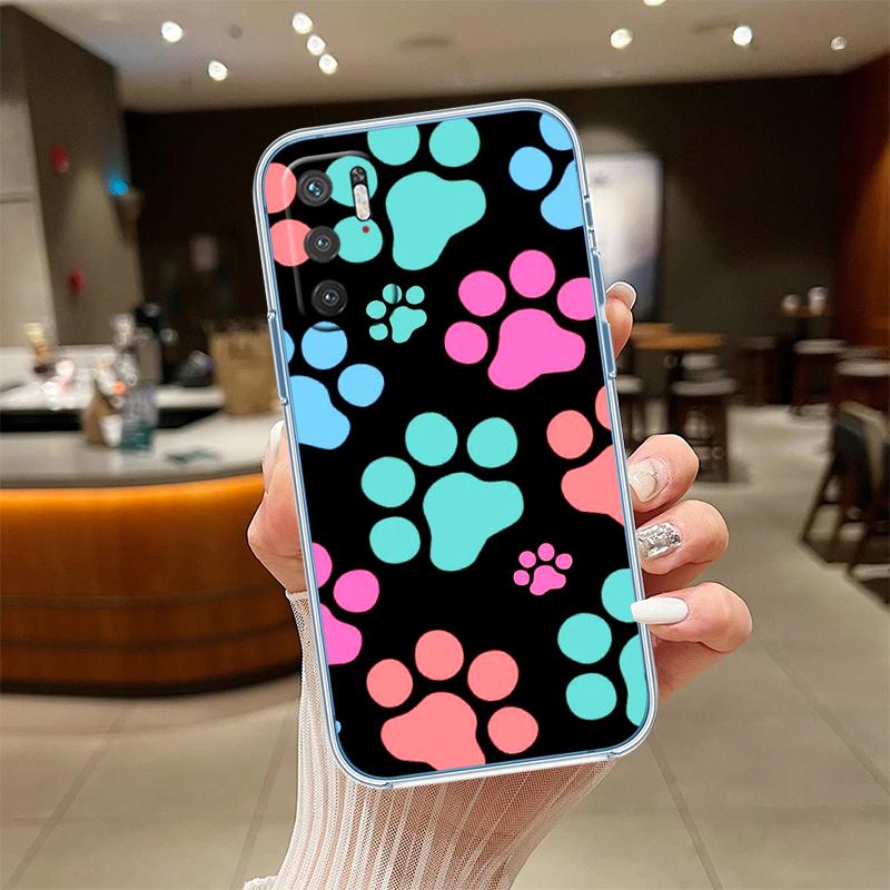 

NH19 dog footprint Paw Transparent Phone Case for Motorola Moto G7 G8 G9 G84 G85 G73 G24 G15 Z2 Play Power Plus Motorola Moto G9 Power