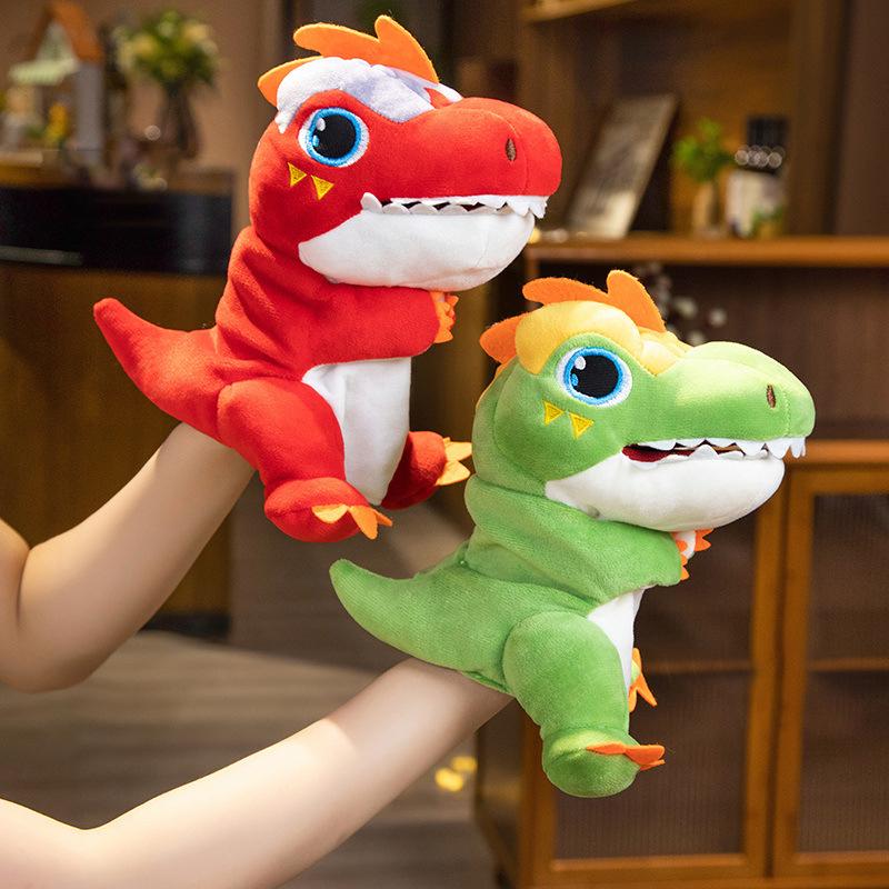 Creative Dinosaur Hand Puppet Plush Toys Kindergarten Performance Hand Control Glovestriceratops Tyrannosaurus Plush Dolls
