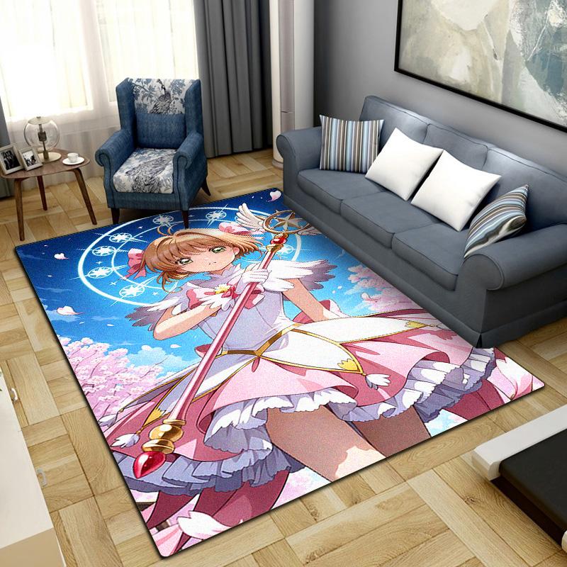 Anime Cardcaptor Sakura Washable Non-Slip Rug Carpet Larget Floor Mat Bedroom Home Decor LXRa19