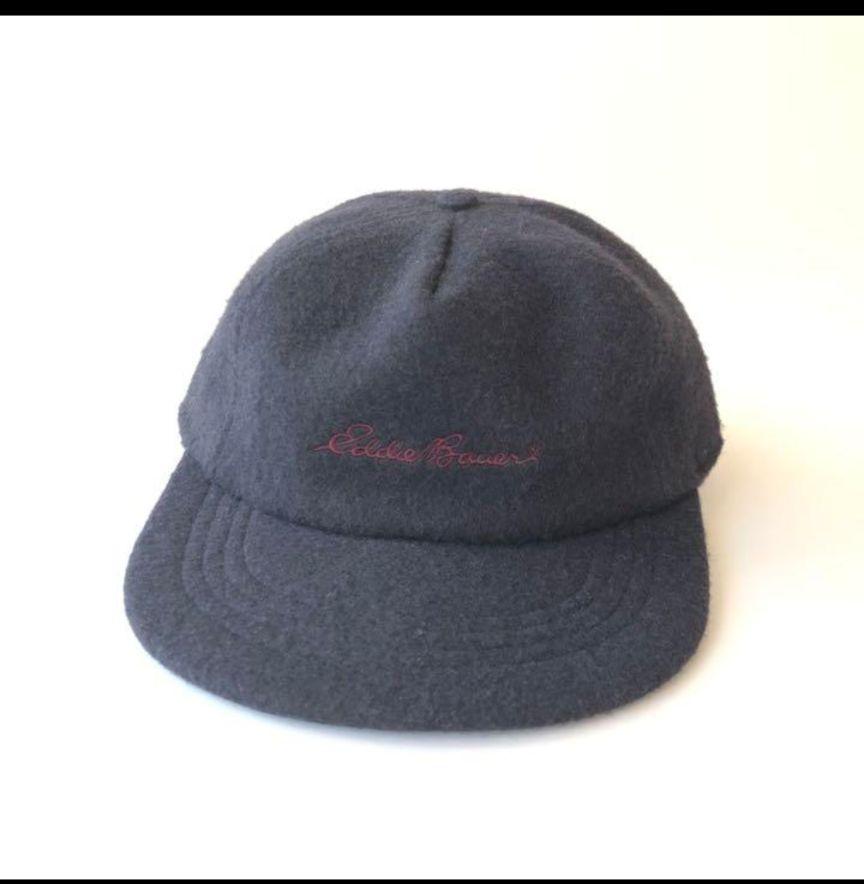 

[USED] 90s Eddie Bauer wool cap, navy, made in the USA