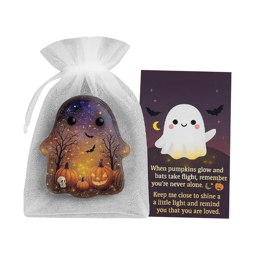 Pocket Comfort Ghost:  In Pockets, Halloween Cute Little Pocket Ghostly Tokens With Support Motivational Cards, Halloween Decorations Thoughtfu