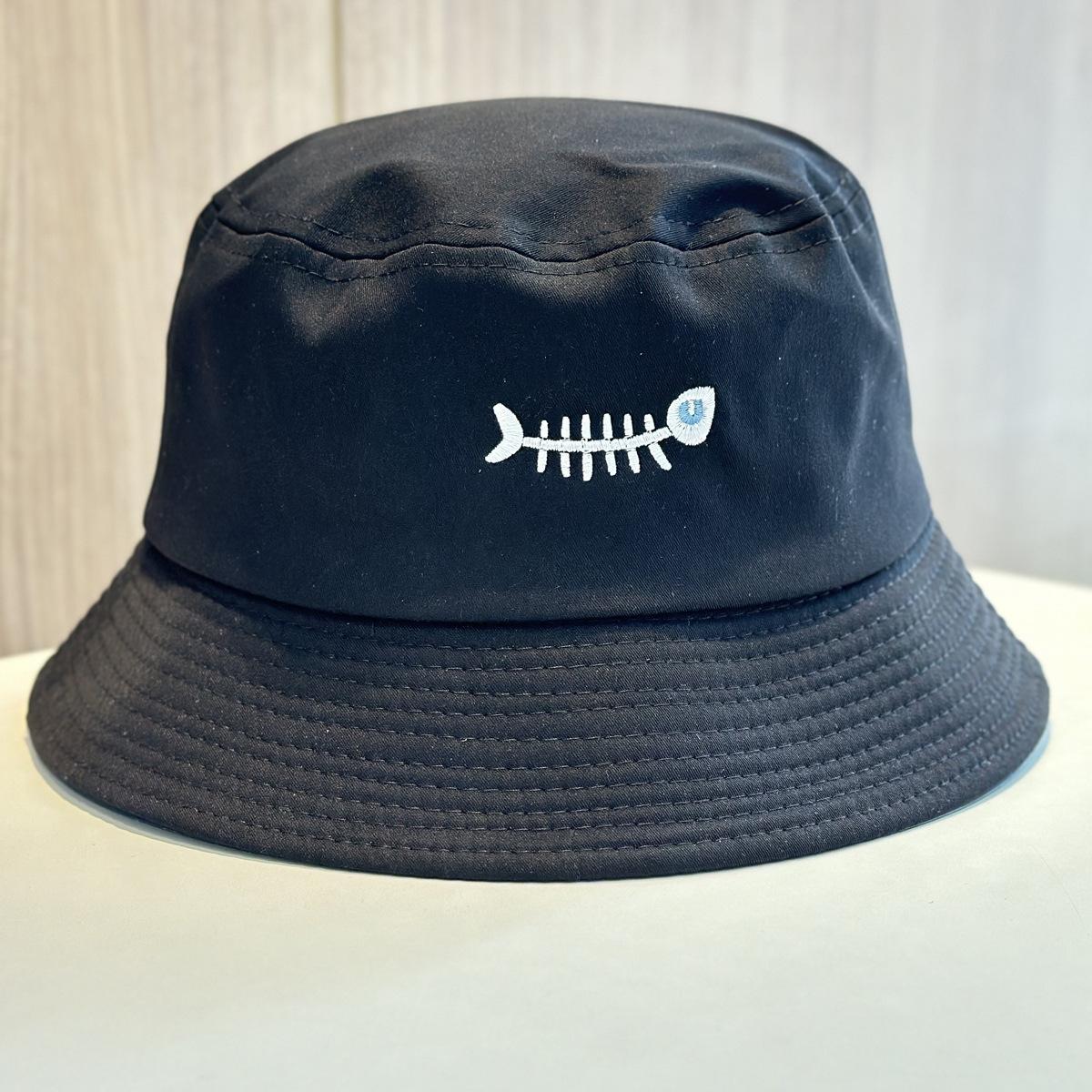 

Embroidered Bucket Hats Women Summer Fisherman Hat Foldable Sunhat Casual Street Dance Hop New 56-58cm чорний