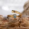 Earrings S925 Sterling Silver Plated 18K Gold Snake Colored Treasure Ring, Premium Non-Fading Wind Niche Index Finger Ring