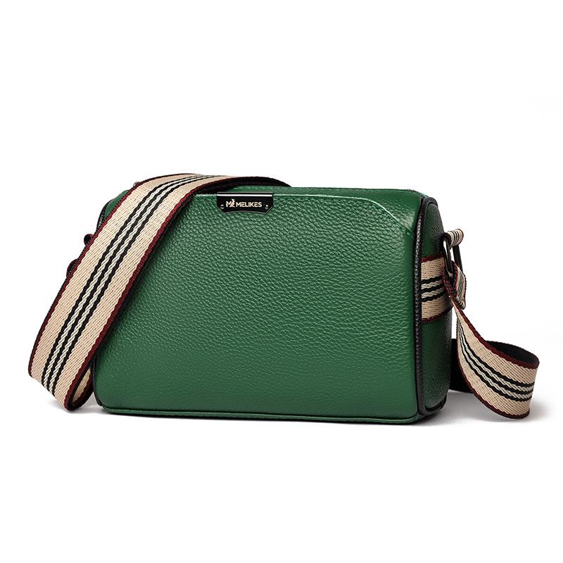 

Women s 2025 Top Layer Cowhide Leather Crossbody Handbag - Large Capacity Boston Style One Size зелений
